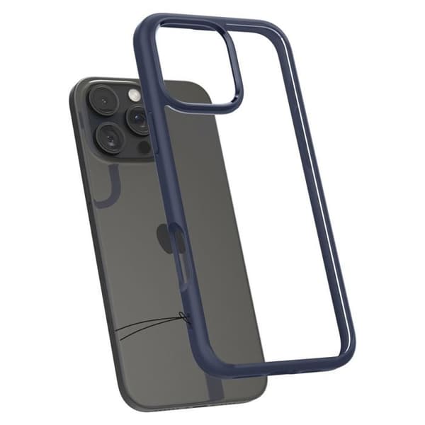 Skyddsskal - Spigen - iPhone 16 Pro - Mörkblå - Halvstyv - Elegant