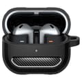 Miniatyrbild 3 av 6: Fodral för Samsung Galaxy Buds 3/3 Pro, skyddsfodral med aluminiumstativ, Spigen Heavy Duty Armor Black