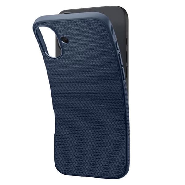 Skyddsskal - Spigen - iPhone 16 - Mörkblå - Semi-rigid - Elegant