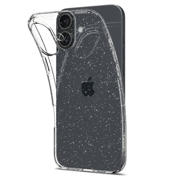 Skyddsöverdrag - Spigen - iPhone 16 - Semi-hård - Glitter - Kristallkvarts