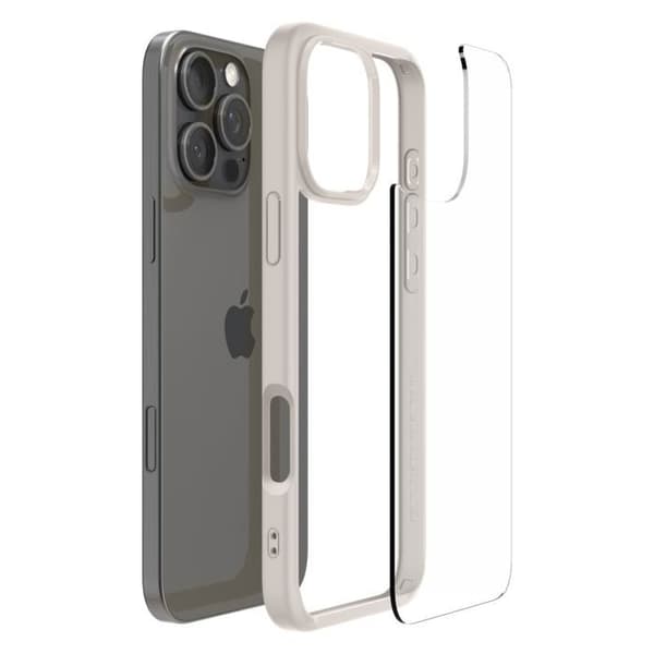 Skyddsavgjutning - Spigen - iPhone 16 Pro - Semihård - Naturligt titan - Elegant