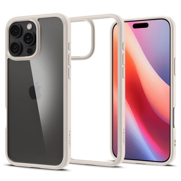 Skyddsavgjutning - Spigen - iPhone 16 Pro - Semihård - Naturligt titan - Elegant