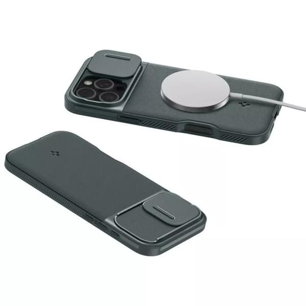 Coque - Spigen - Optik Armor - iPhone 16 Pro Max - Grön Abysse - MagSafe Kompatibel