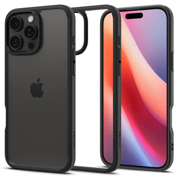 Skyddseng - Spigen - iPhone 16 Pro Max - Matt svart - Semi-styv - Elegant