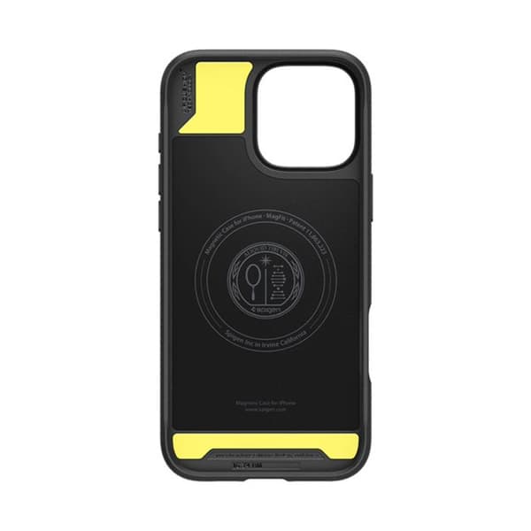 Skyddsask - Spigen - Rugged Armor MagSafe - Matt Svart - Halvstyv - Kompatibel med iPhone 16 Pro Max