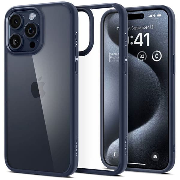Spigen Ultra Hybrid - Fodral för iPhone 15 Pro (marinblå)