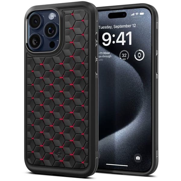 Coque för iPhone 15 Pro Max - Spigen Cryo Armor - Röd