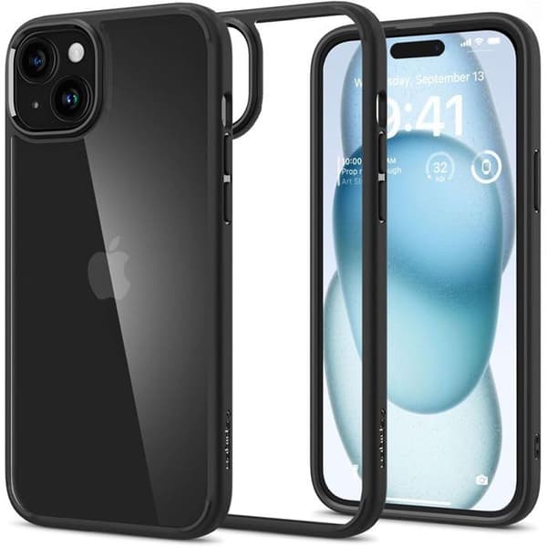 SPIGEN mattsvart iPhone 15 Ultra Hybrid-fodral