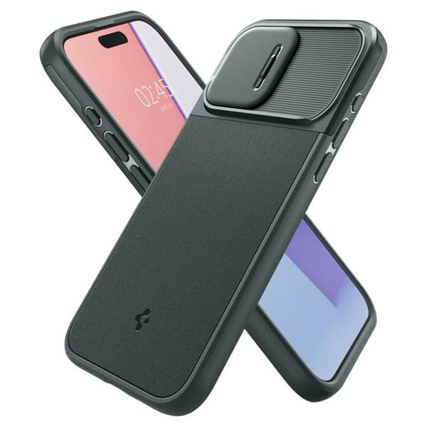Telefonfodral - telefon bumper Spigen Optik Armor MagFit Fodral till iPhone 15 Pro - Grön