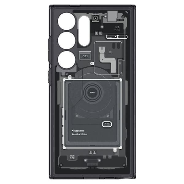 Telefonfodral - Spigen - Ultra Hybrid Zero One - Svart - Militärt skydd - Kompatibel S24 Ultra