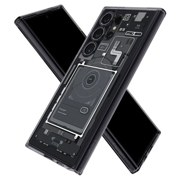 Telefonfodral - Spigen - Ultra Hybrid Zero One - Svart - Militärt skydd - Kompatibel S24 Ultra