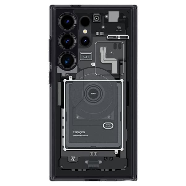 Telefonfodral - Spigen - Ultra Hybrid Zero One - Svart - Militärt skydd - Kompatibel S24 Ultra