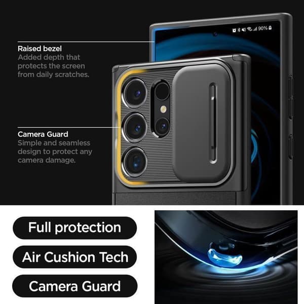 Fodral till Samsung Galaxy S24 Ultra - Spigen Optik Armor - Svart