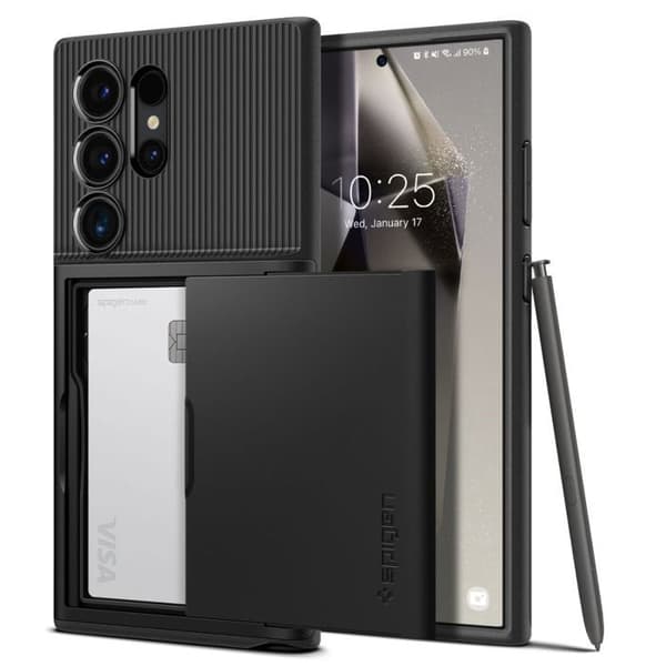 Fodral till Samsung Galaxy S24 Ultra - Spigen Slim Armor CS - Svart