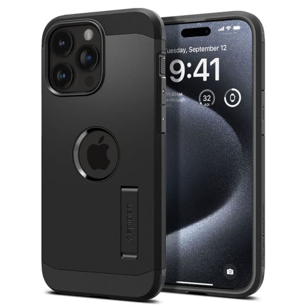 Telefonfodral - telefon bumper Spigen Tough Armor MagFit Fodral till iPhone 15 Pro Max - Svart