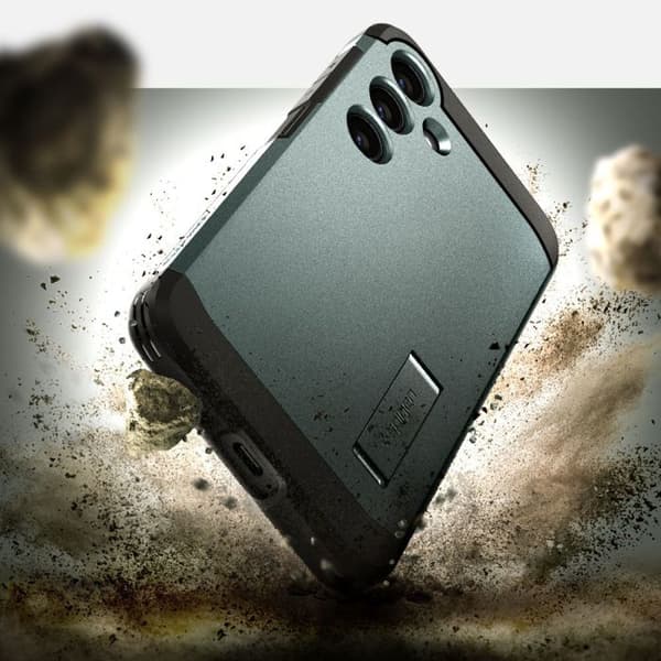 Telefonfodral - Spigen telefonbumper - ACS07334 - Tough Armor Fodral Kompatibel med Samsung Galaxy S24 Plus 5G - Grön