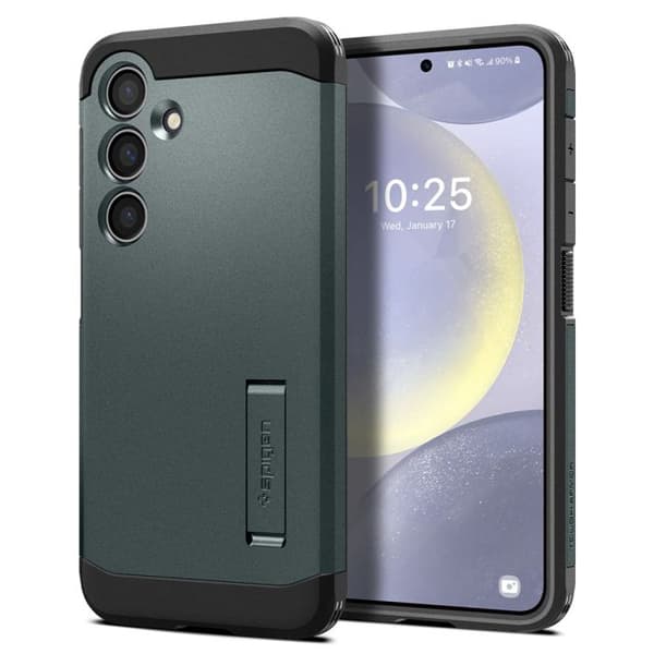 Telefonfodral - Spigen telefonbumper - ACS07334 - Tough Armor Fodral Kompatibel med Samsung Galaxy S24 Plus 5G - Grön