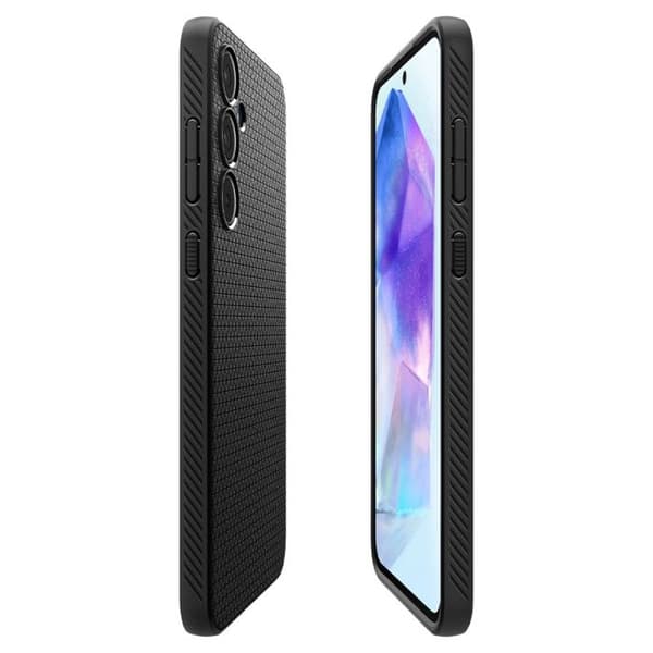 Skyddsfodral - Spigen - Liquid Air - Mattsvart - Anti-chock - Mjuk