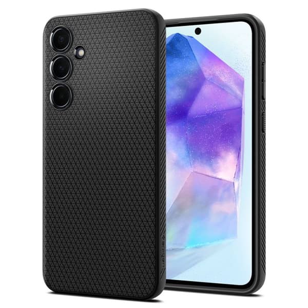 Skyddsfodral - Spigen - Liquid Air - Mattsvart - Anti-chock - Mjuk