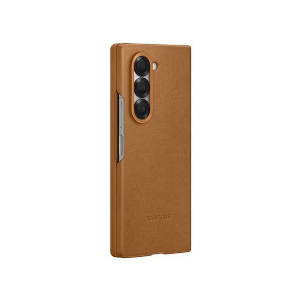 Coque - Kindsuit - Galaxy Z Fold 6 - Äkta läder - Brun - Semi-rigid