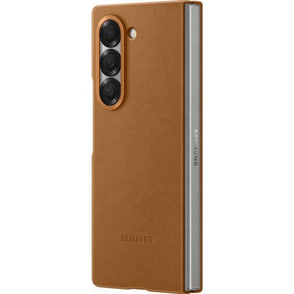 Coque - Kindsuit - Galaxy Z Fold 6 - Äkta läder - Brun - Semi-rigid