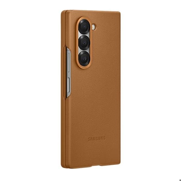 Coque - Kindsuit - Galaxy Z Fold 6 - Äkta läder - Brun - Semi-rigid