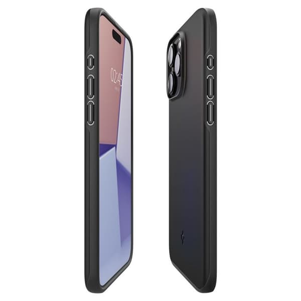 Coque för iPhone 15 Pro - Spigen Thin Fit - Svart
