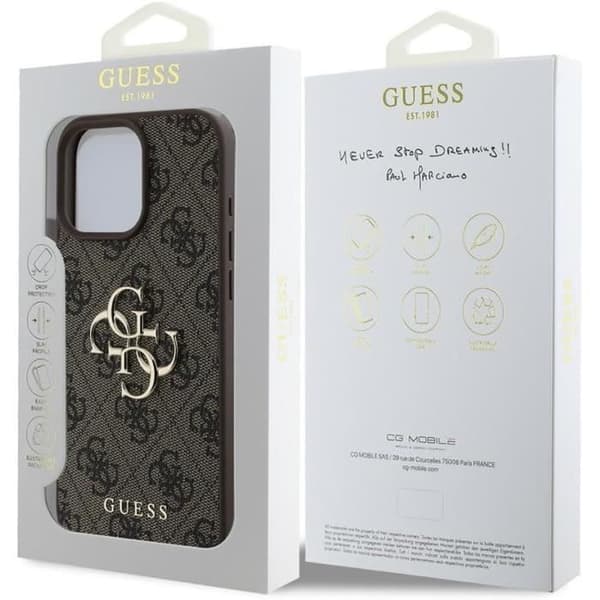 Coque - GUESS - iPhone 16 Pro - Logo 4G - Ekologiskt läder - Hållbart skydd