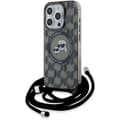 Miniatyrbild 1 av 4: Coque Crossbody - Karl Lagerfeld - iPhone 15 Pro - MagSafe - Monogram Karl &amp; Choupette - Svart