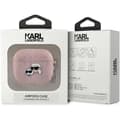 Miniatyrbild 3 av 3: AirPods 3-fodral - Karl Lagerfeld - Monogram Karl &amp; Choupette - Ekoskinn - Rosa - Semi-rigidhud