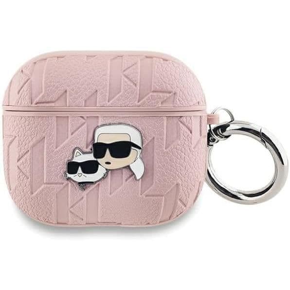 Karl Lagerfeld Monogram Karl &amp; Choupette Head Case för AirPods 3 Rosa - KLA3PGKCPP