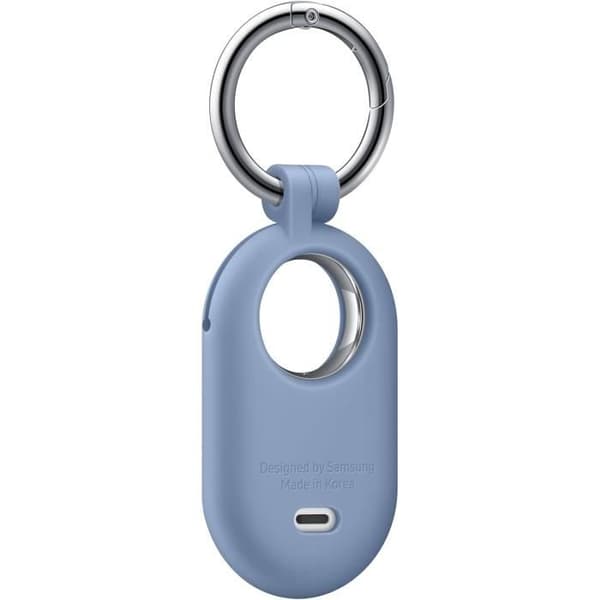 Silikonfodral - Samsung - SmartTag2 - Blå - Mjuk - Med karbinhake