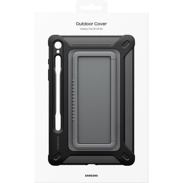 Förstärkt bakskydd - Samsung - Galaxy Tab S9 - Svart - Militär motståndskraft - Ställfunktion