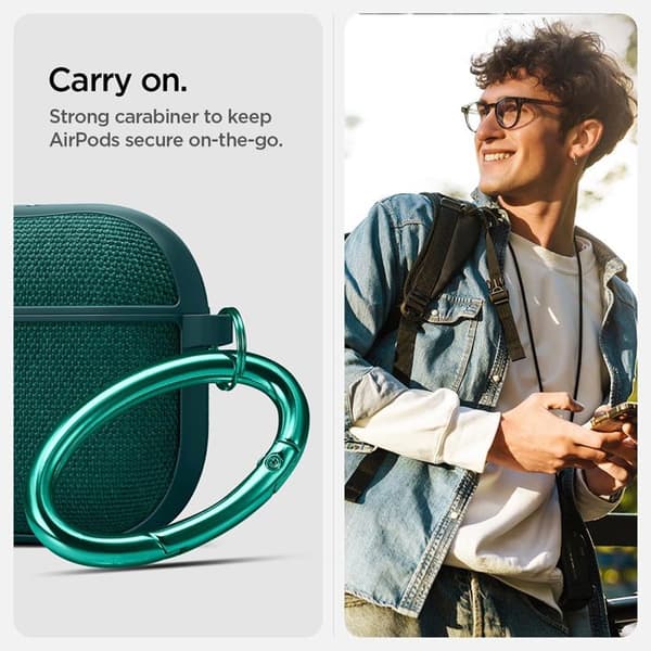 Coque - SPIGEN - Urban Fit - Kompatibel med AirPods 4 (2024) - Stickad tyg - Svart - Semi-hård