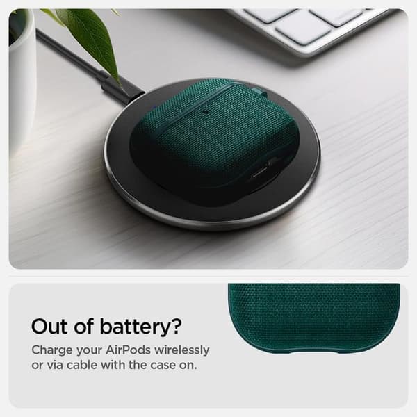 Coque - SPIGEN - Urban Fit - Kompatibel med AirPods 4 (2024) - Stickad tyg - Svart - Semi-hård