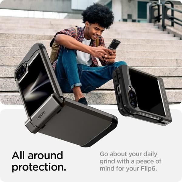 Spigen Tough Armor Pro Fodral Kompatibel med Samsung Galaxy Z Flip 6 - Gunmetal