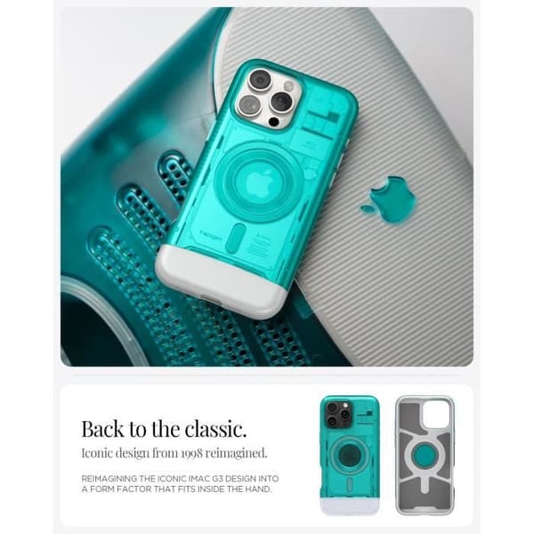 Coque Standard - SPIGEN - Classic C1 MagFit - iPhone 16 Pro - Bleu Bondi - Tunn skydd