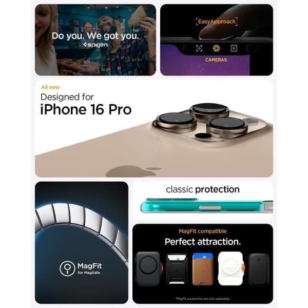 Coque Standard - SPIGEN - Classic C1 MagFit - iPhone 16 Pro - Bleu Bondi - Tunn skydd