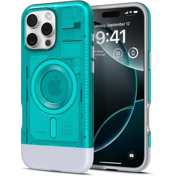 Coque Standard - SPIGEN - Classic C1 MagFit - iPhone 16 Pro - Bleu Bondi - Tunn skydd