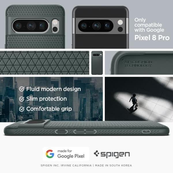 Coque - SPIGEN - Google Pixel 8 Pro - Grön - Stötresistent - Ergonomisk - Ljudtunnelteknik