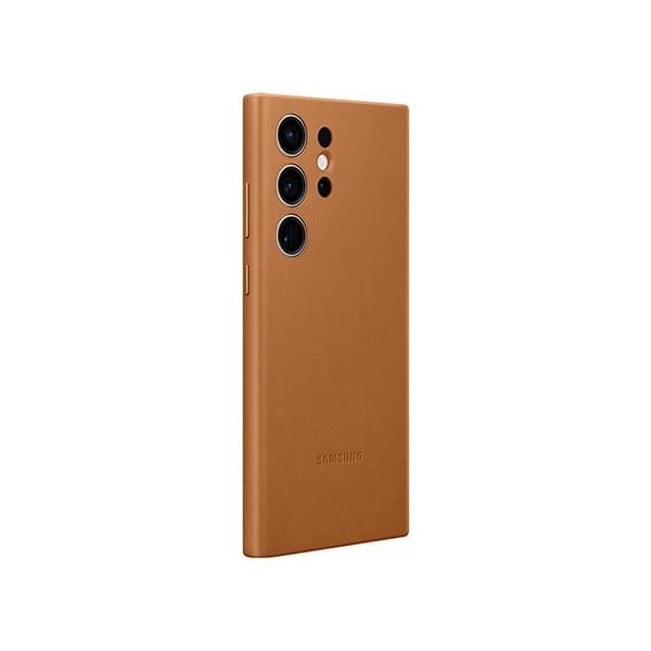 Fodral och skal - SAMSUNG - Galaxy S23 Ultra - Läder - Beige - Stötskydd