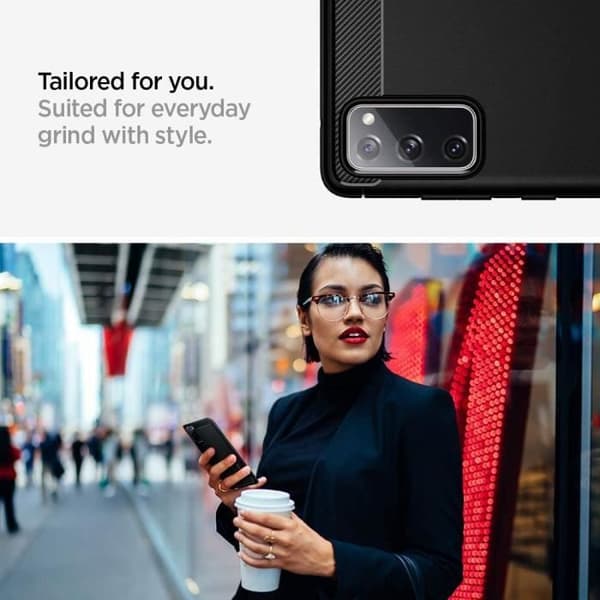 Fodral - Spigen - Robust rustning - Kompatibel Samsung Galaxy S20 FE - Svart - Förstärkt skydd