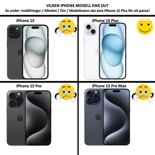 iPhone 15 Plus skal fodral kort