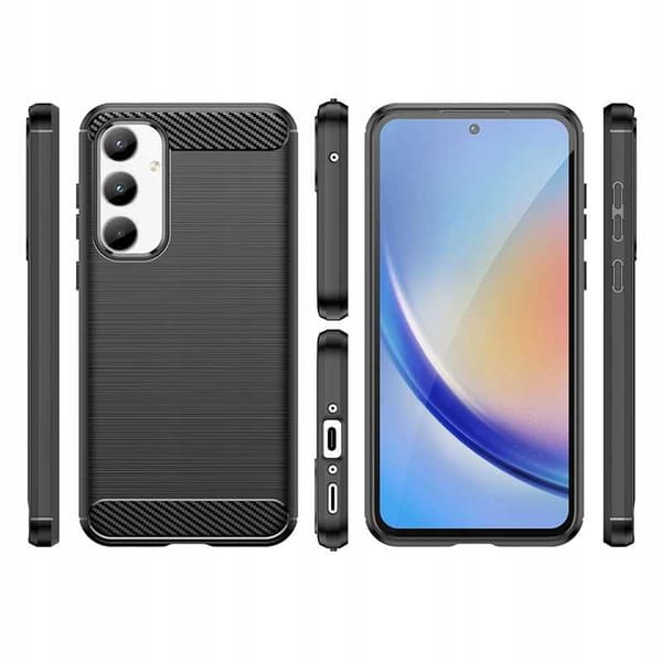 Spacecase Carbon Dekking For Samsung Galaxy A35 5G Svart