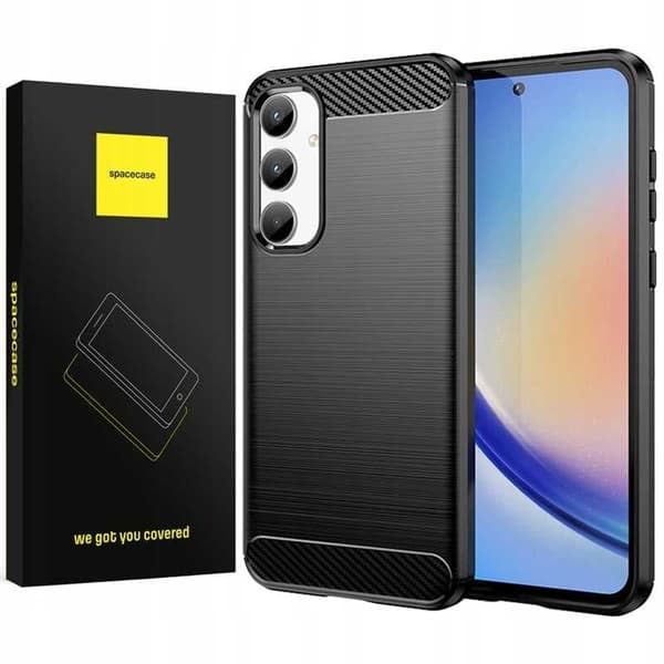 Spacecase Carbon Dekking For Samsung Galaxy A35 5G Svart