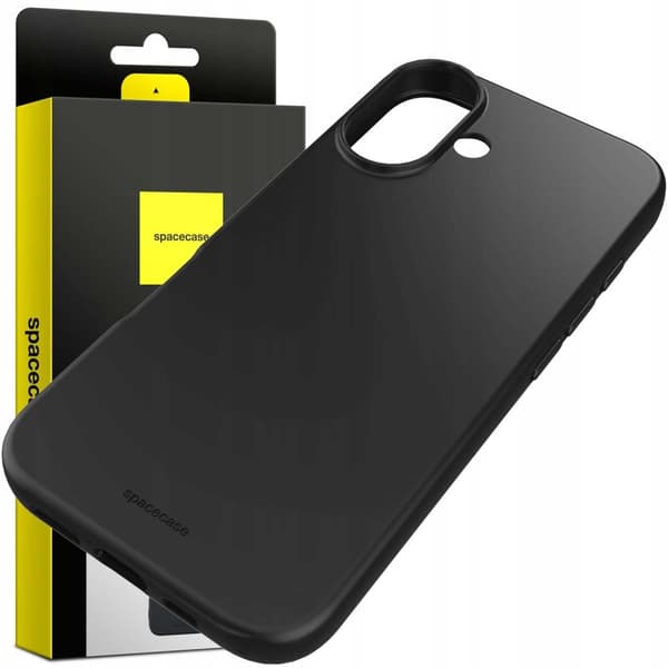 Spacecase Silikonikuoro Iphone 16 Musta Korkea Laatu
