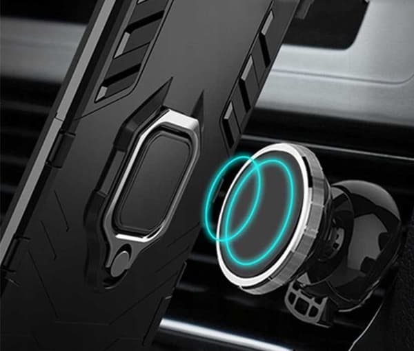 Spacecase Case Dækker Til Huawei P Smart Med X-Ring Sort