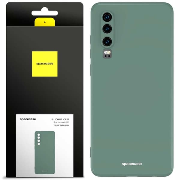 Spacecase Silikonfodral För Huawei P30 Mörkgrön Skydd