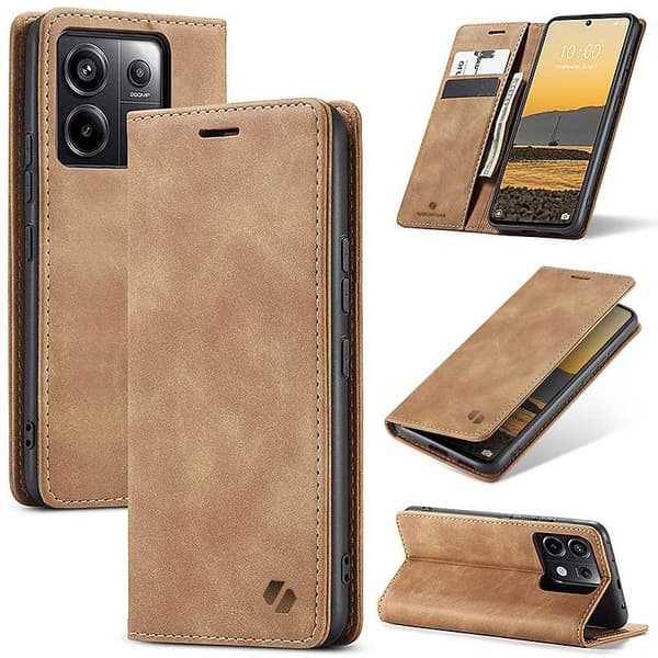 Spacecase Lomppakotelo Poco X6 Rm Note 13 Pro 5G Coffee -Laitteelle