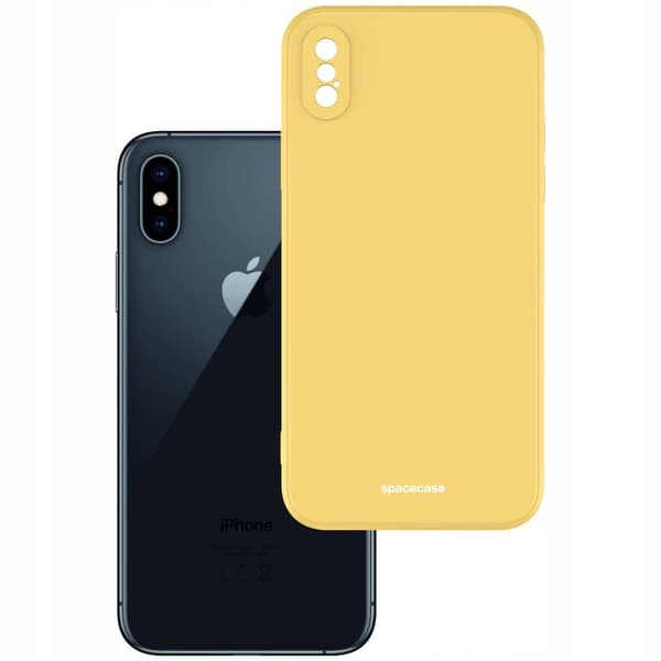 Spacecase Silikonikuoro Iphone Xs Max Keltaisella Kotelon Kansilla